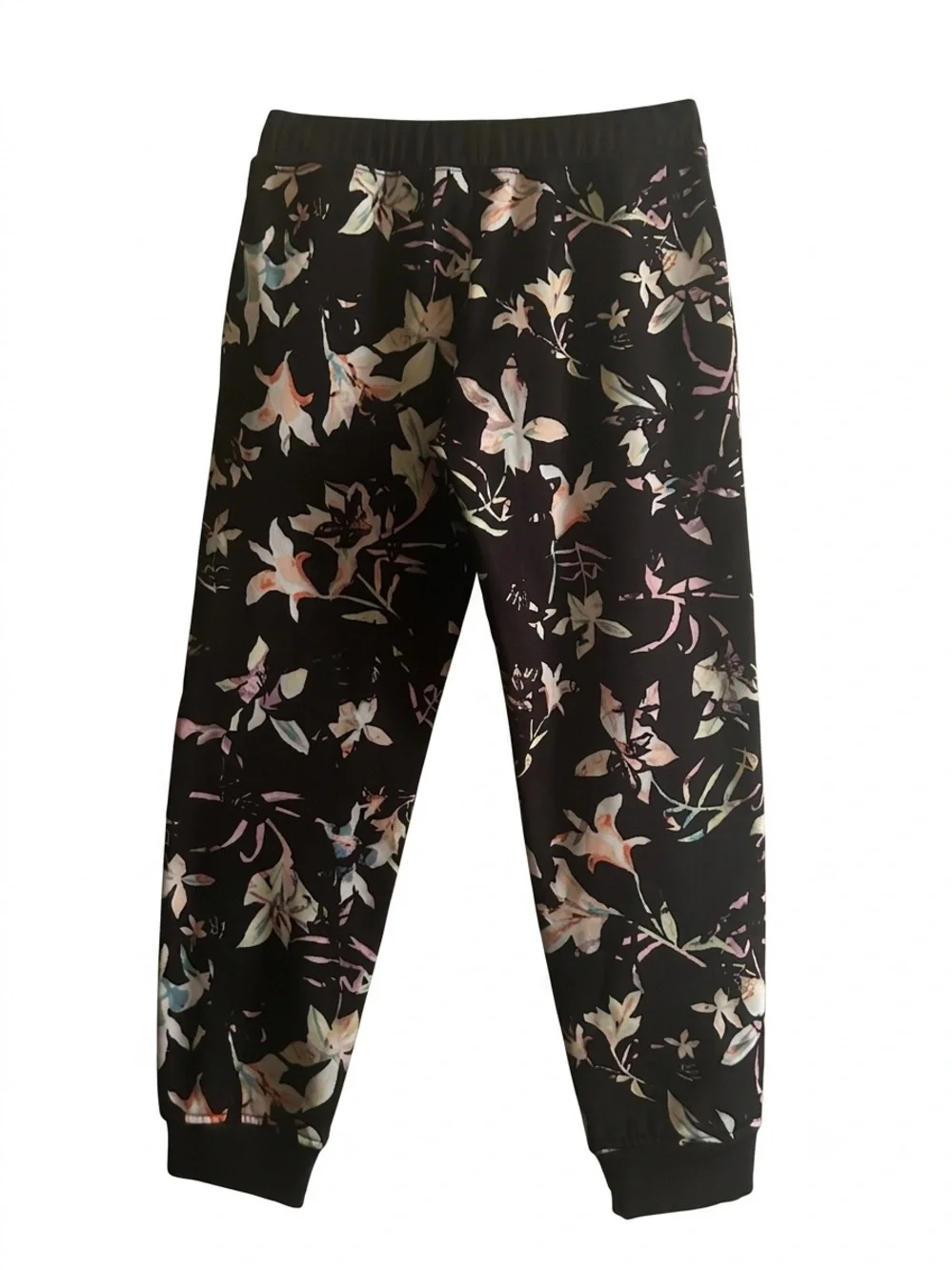 Ideology Girls Floral Fleece Lined Jogger Pants Black Size Medium (M)